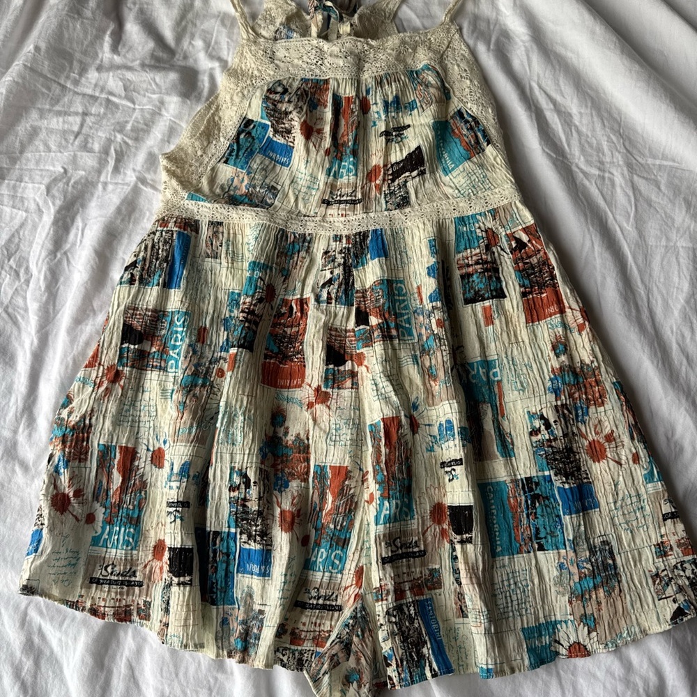 Colorful Patterned Sleeveless romper